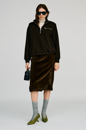 Wool Blend Half-Zip Top - 2026AUTUMN