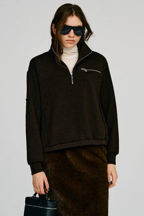 Wool Blend Half-Zip Top - 2026AUTUMN
