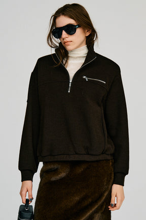 Wool Blend Half-Zip Top - 2026AUTUMN