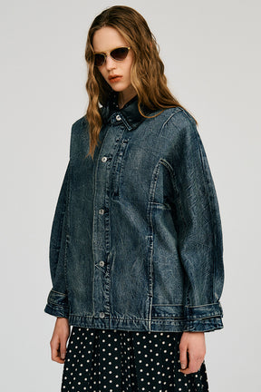 Crinkled Denim Blouson - 2026AUTUMN