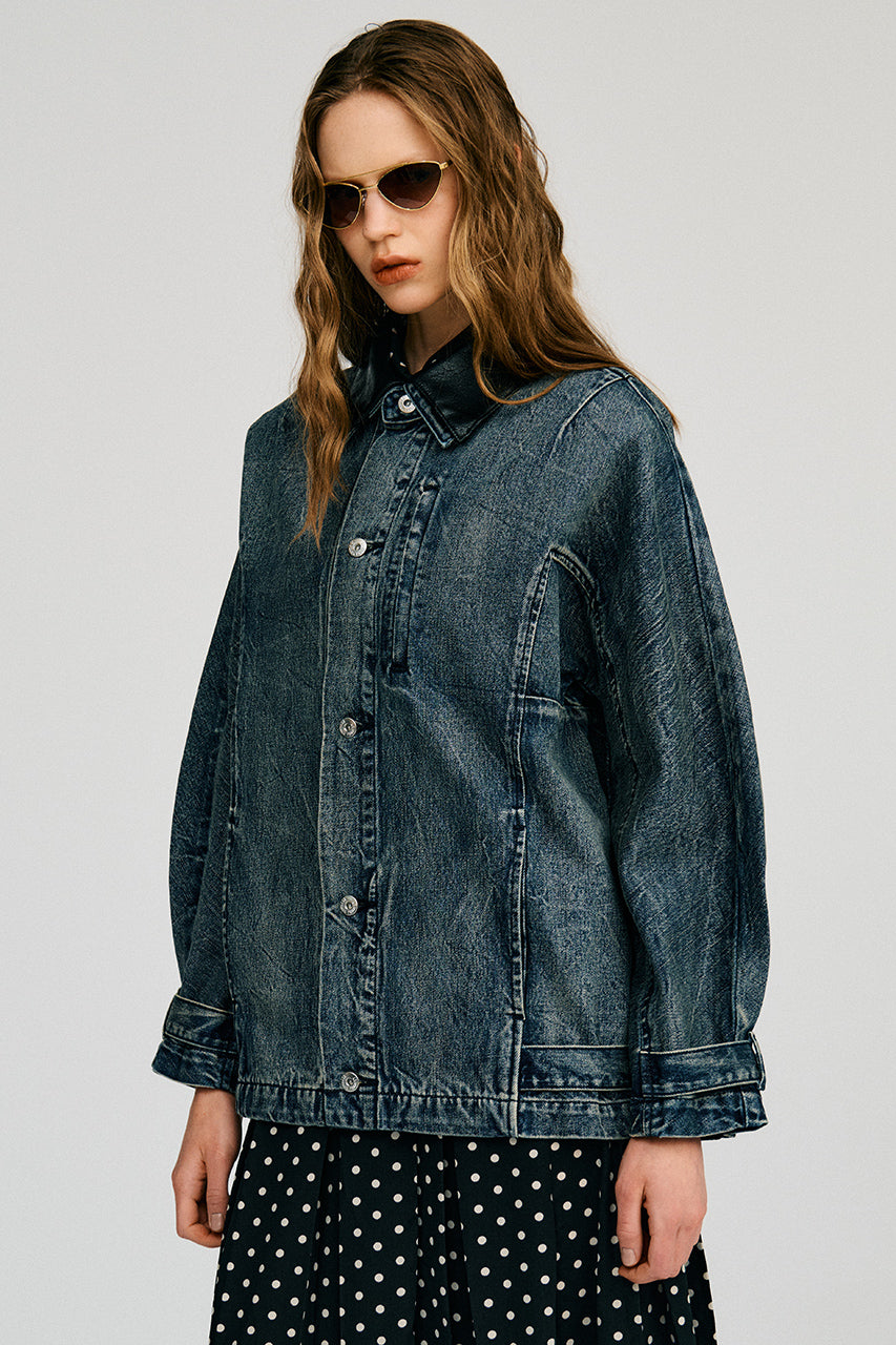 Crinkled Denim Blouson - 2026AUTUMN