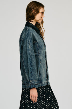 Crinkled Denim Blouson - 2026AUTUMN