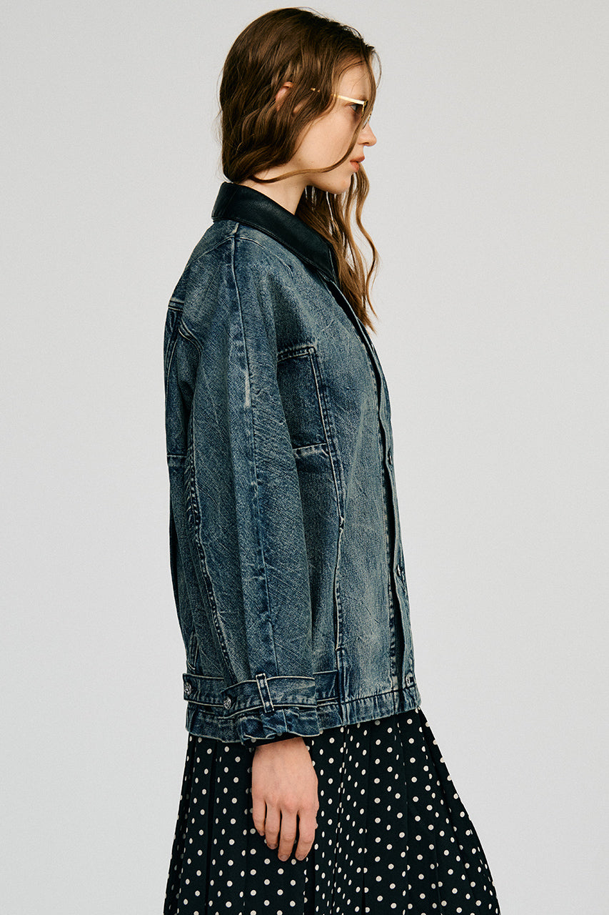 Crinkled Denim Blouson - 2026AUTUMN