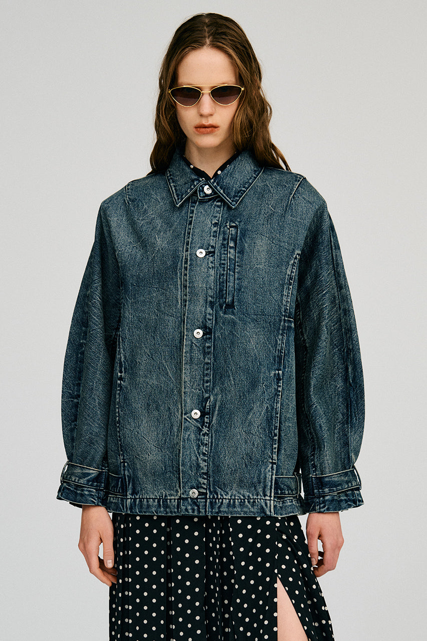 Crinkled Denim Blouson - 2026AUTUMN