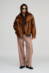 Sheep Leather Bomber Jacket