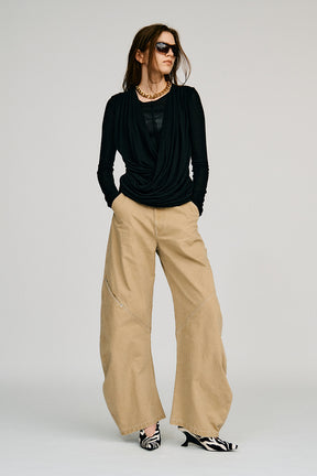 Cashmere Silk Blend Drape Top - 2026AUTUMN
