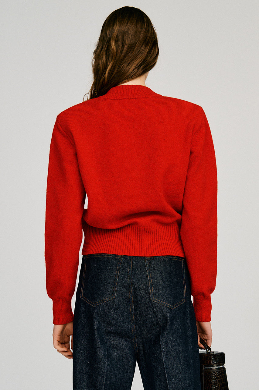 Pure Wool V-Neck Shoulder Knit - 2026AUTUMN