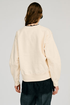 V-Neck Lace Sweatshirt - 2026AUTUMN