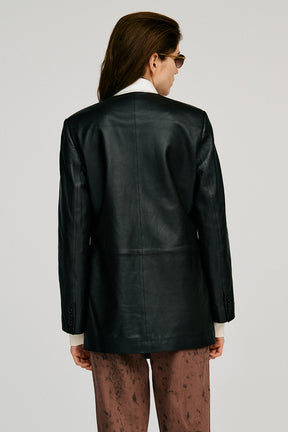 No-Collar Single Lamb Leather Jacket - 2026AUTUMN