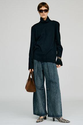 High-Neck Oversized Top - 2026AUTUMN
