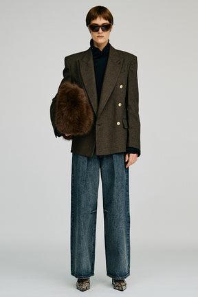 Crinkle Denim Wide Pants - 2026AUTUMN