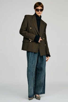 Crinkle Denim Wide Pants - 2026AUTUMN