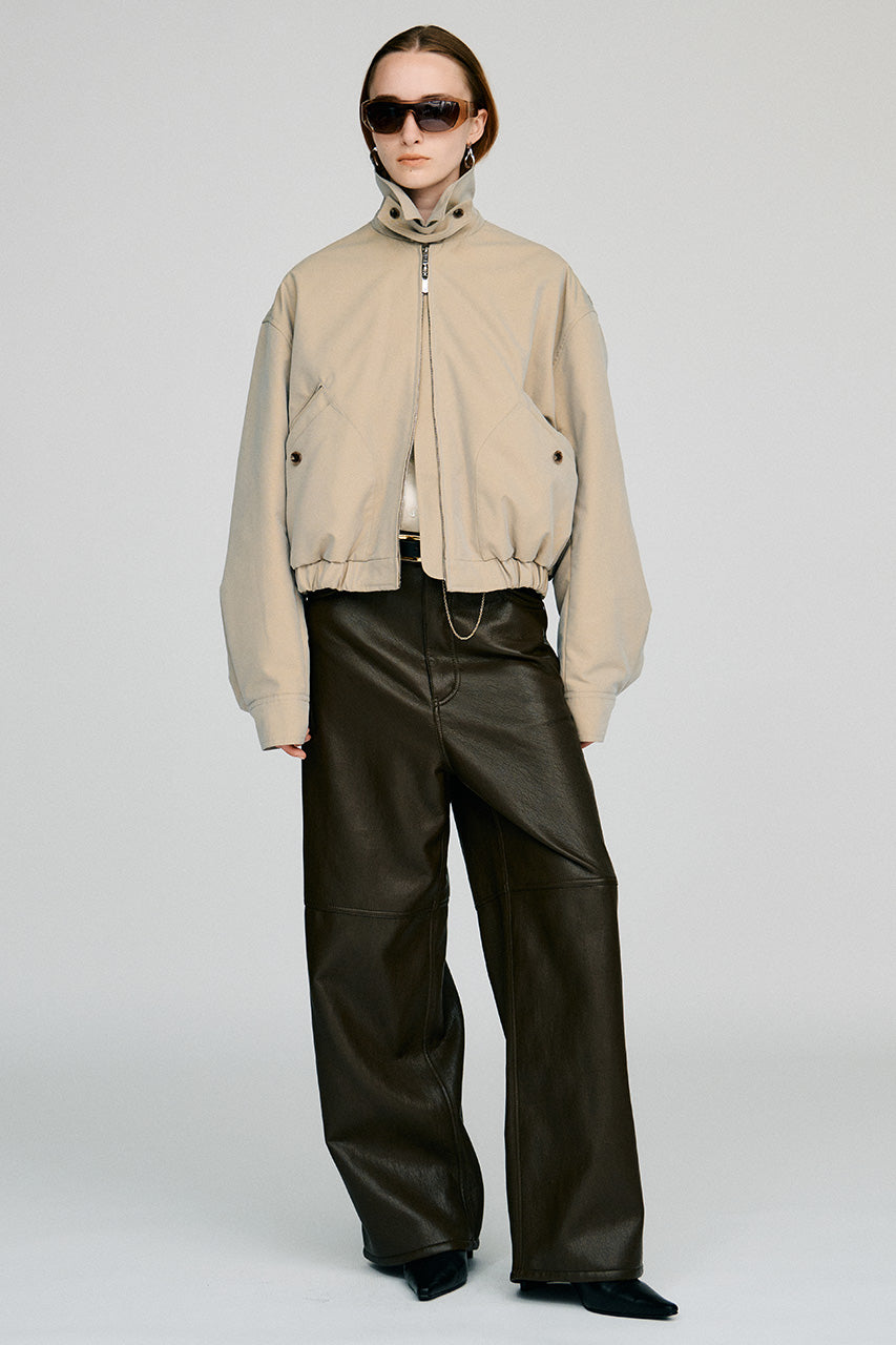 Synthetic Leather Straight Pants - 2026AUTUMN