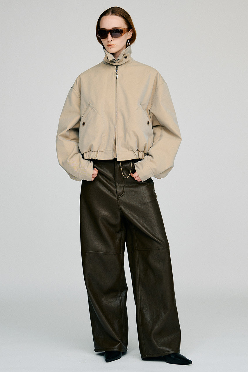 Synthetic Leather Straight Pants - 2026AUTUMN