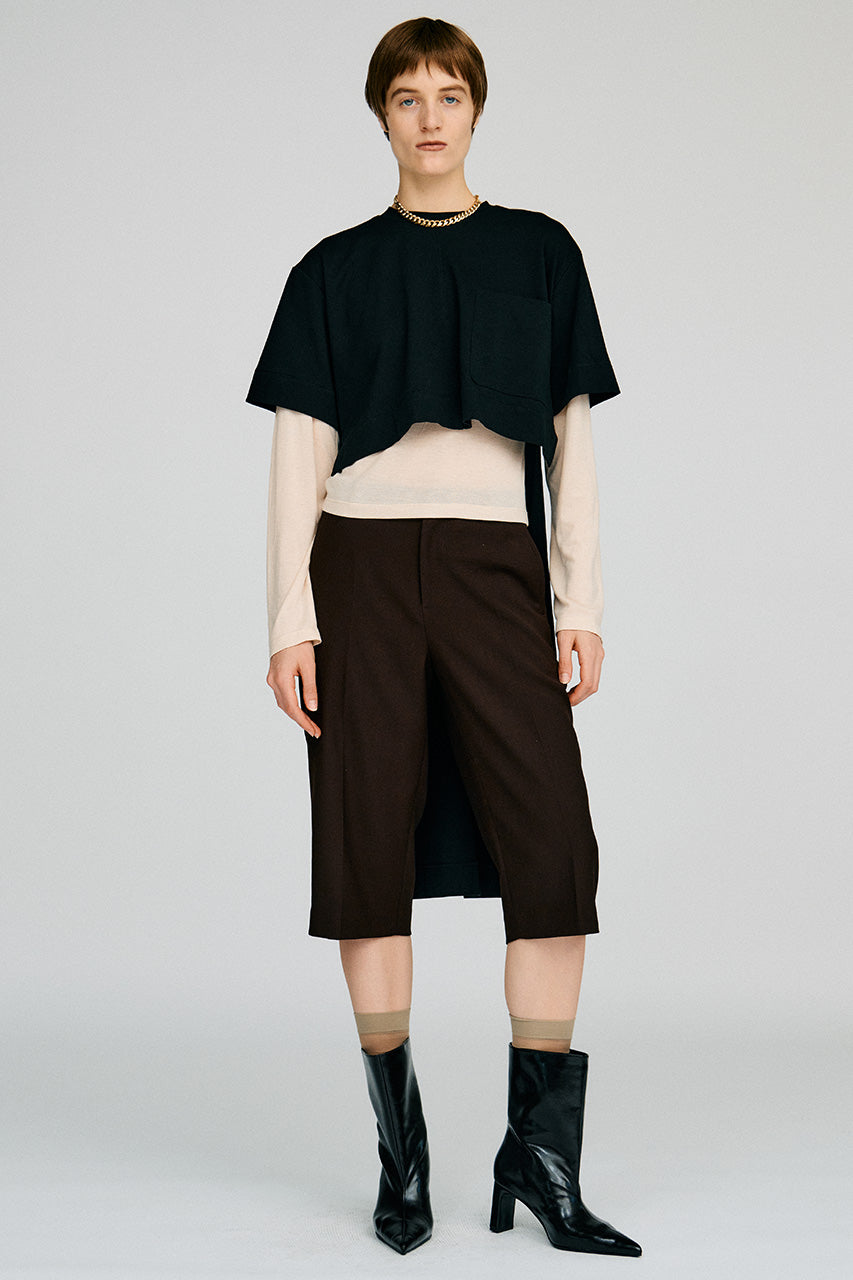 Back Long Layered Jersey Top - 2026AUTUMN