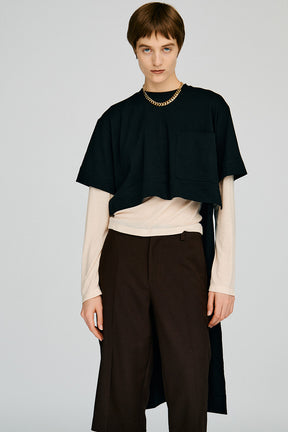 Back Long Layered Jersey Top - 2026AUTUMN