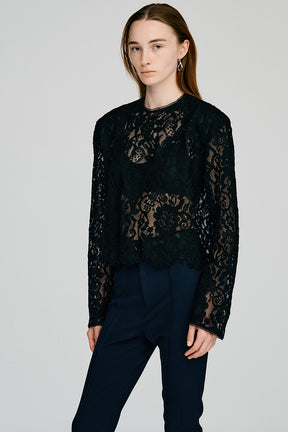 Shoulder Pad Combination Lace Blouse - 2026AUTUMN