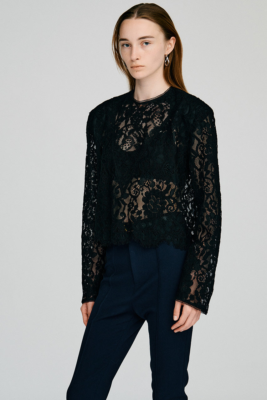 Shoulder Pad Combination Lace Blouse - 2026AUTUMN