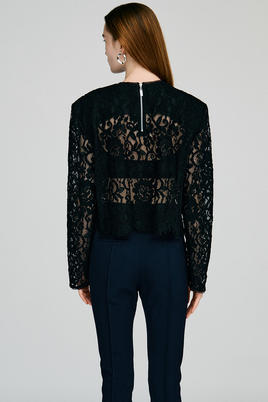 Shoulder Pad Combination Lace Blouse - 2026AUTUMN