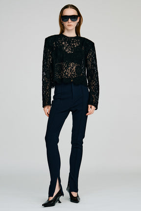 Shoulder Pad Combination Lace Blouse - 2026AUTUMN