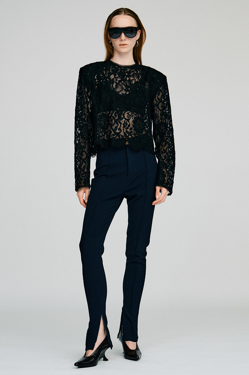 Shoulder Pad Combination Lace Blouse - 2026AUTUMN