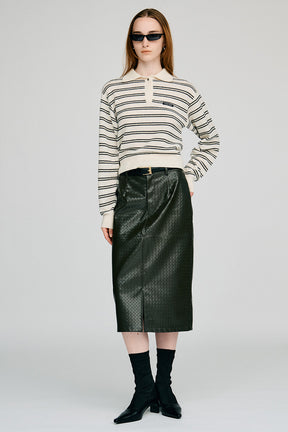 Belt Combination Faux Leather Skirt - 2026AUTUMN