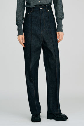 Pintuck High-Waist Straight Pants - 2026AUTUMN