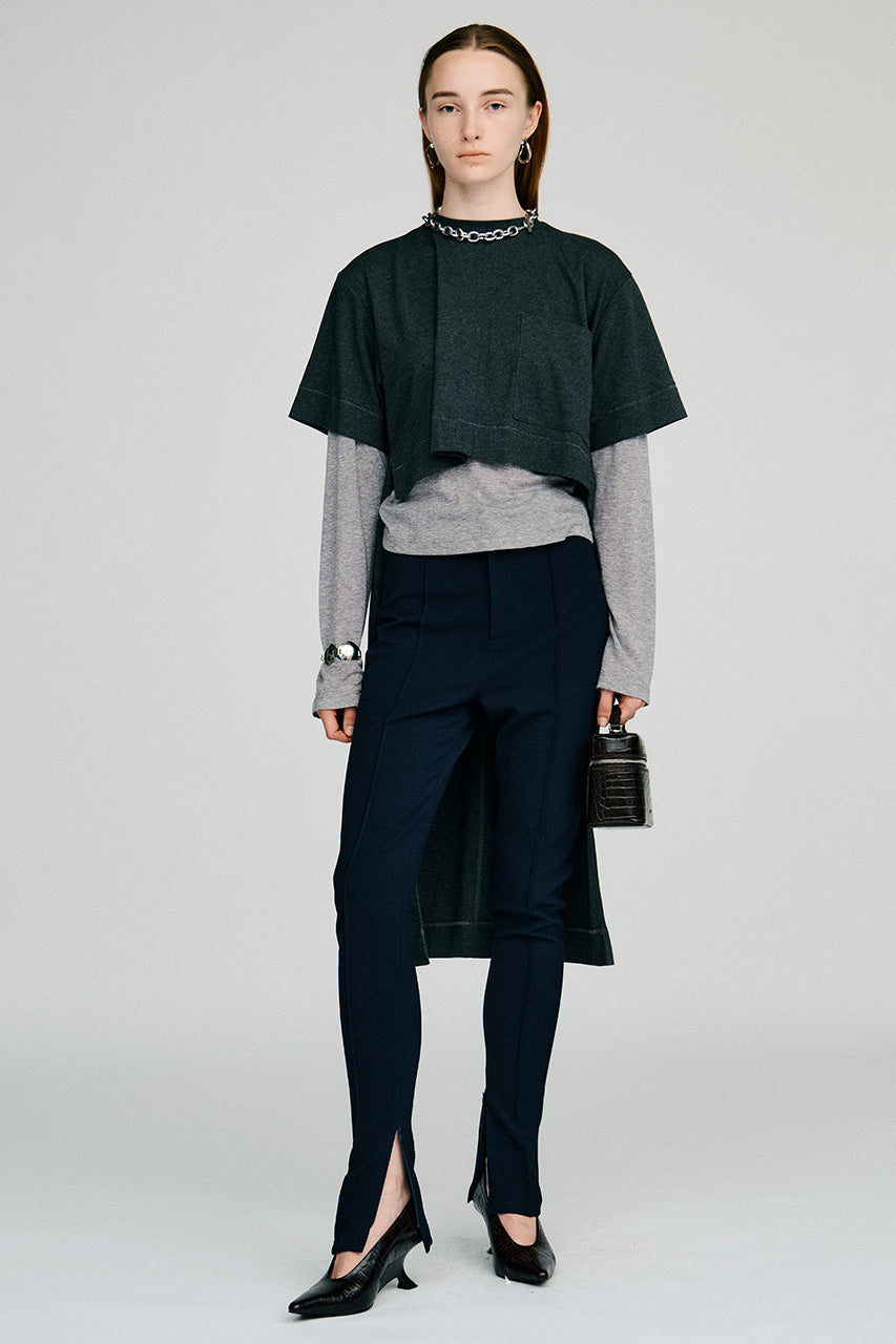 Back Long Layered Jersey Top - 2026AUTUMN