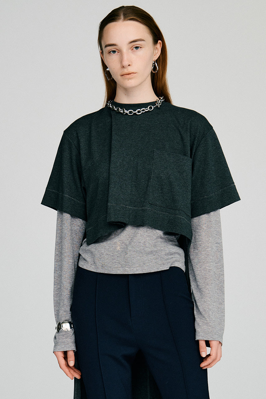 Back Long Layered Jersey Top - 2026AUTUMN