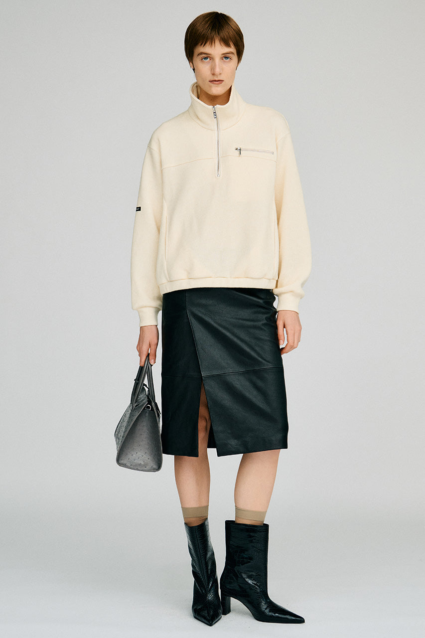 Wool Blend Half-Zip Top - 2026AUTUMN
