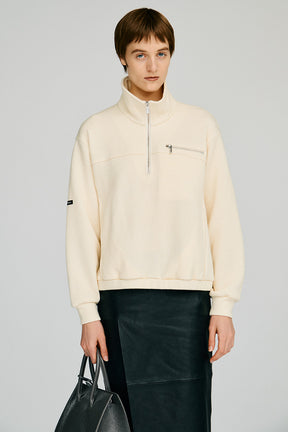 Wool Blend Half-Zip Top - 2026AUTUMN