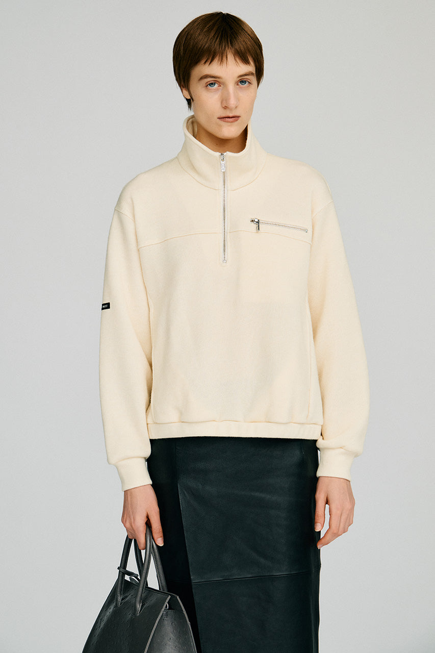 Wool Blend Half-Zip Top - 2026AUTUMN