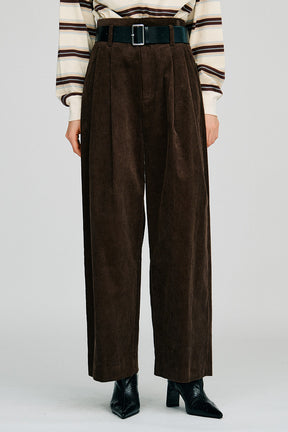 Belted Corduroy Pants - 2026AUTUMN