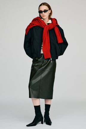 Belt Combination Faux Leather Skirt - 2026AUTUMN