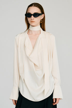 Cowl Neck Shirt - 2026AUTUMN