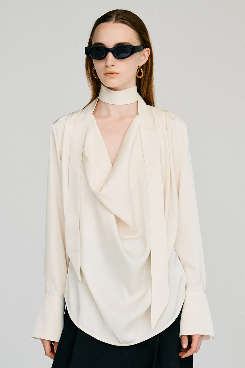 Cowl Neck Shirt - 2026AUTUMN