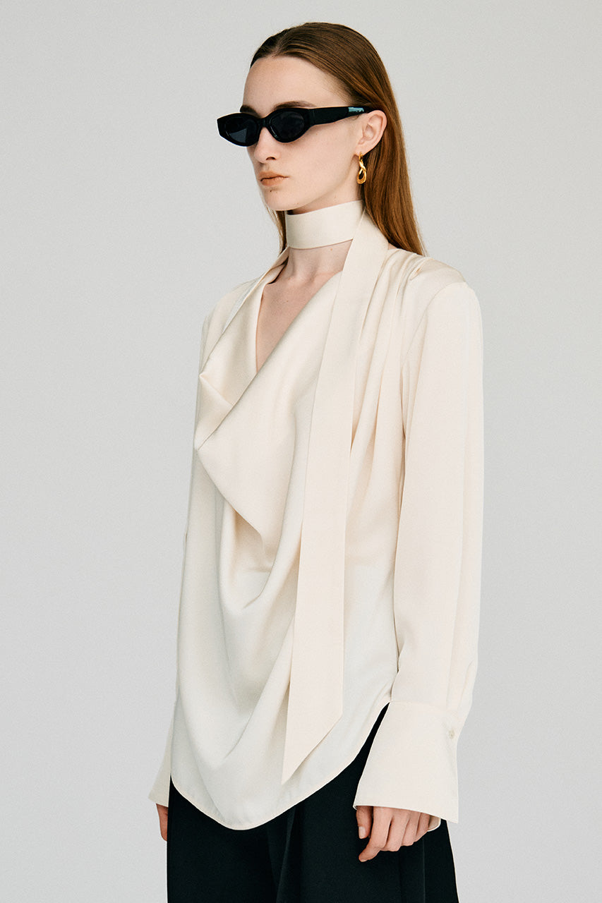 Cowl Neck Shirt - 2026AUTUMN