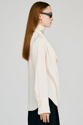 Cowl Neck Shirt - 2026AUTUMN