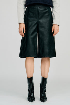 Synthetic Leather Half Pants - 2026AUTUMN