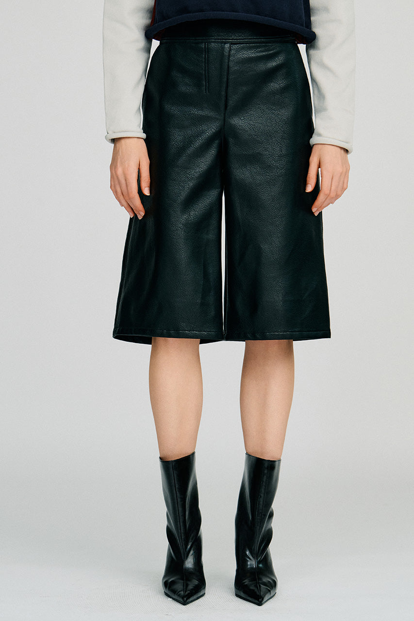 Synthetic Leather Half Pants - 2026AUTUMN