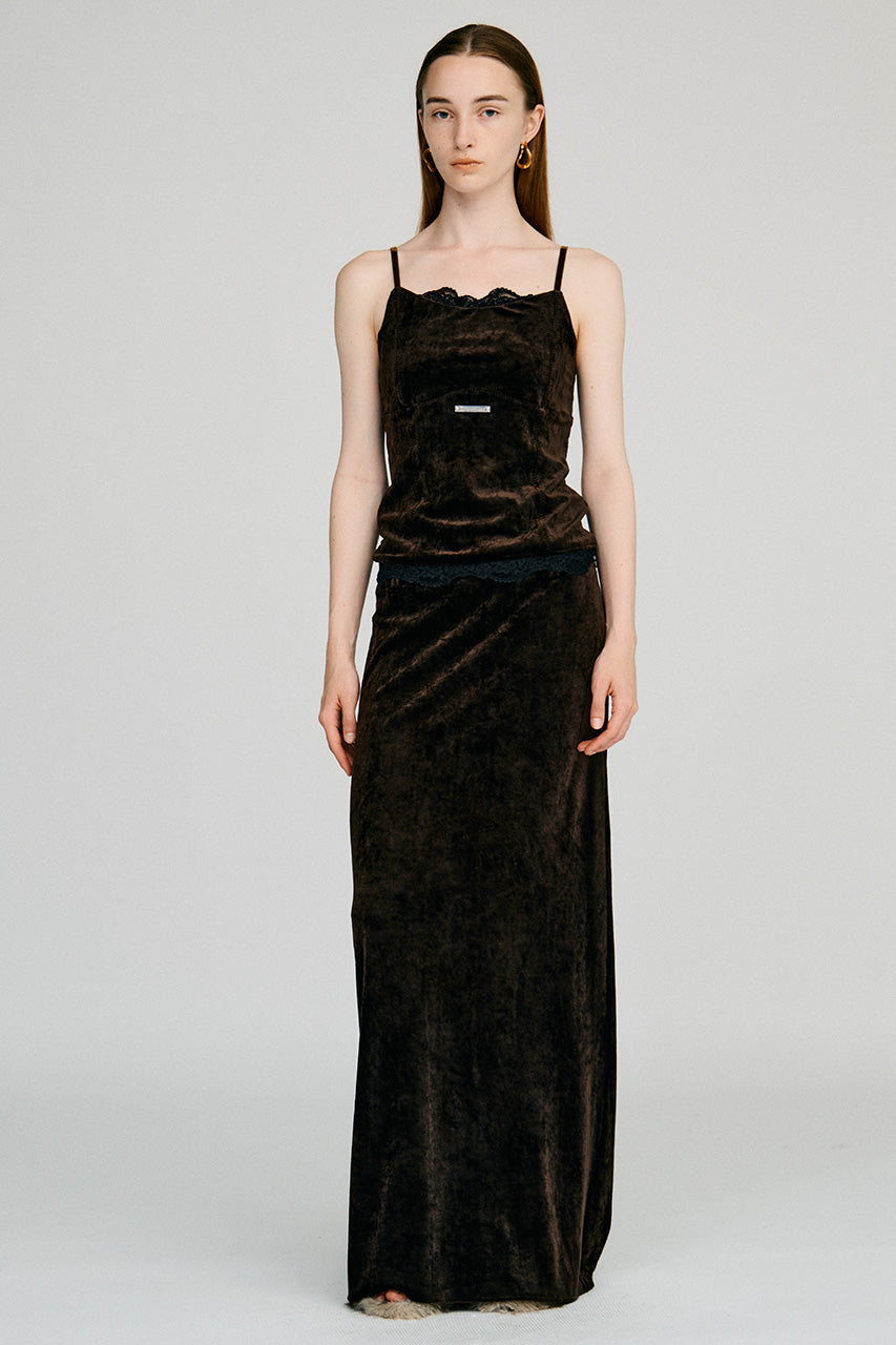 Velour Pencil Long Skirt - 2026AUTUMN