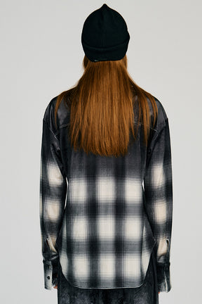 Faded Check Velour Shirt - 2026AUTUMN