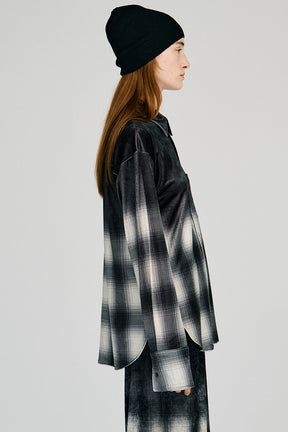 Faded Check Velour Shirt - 2026AUTUMN
