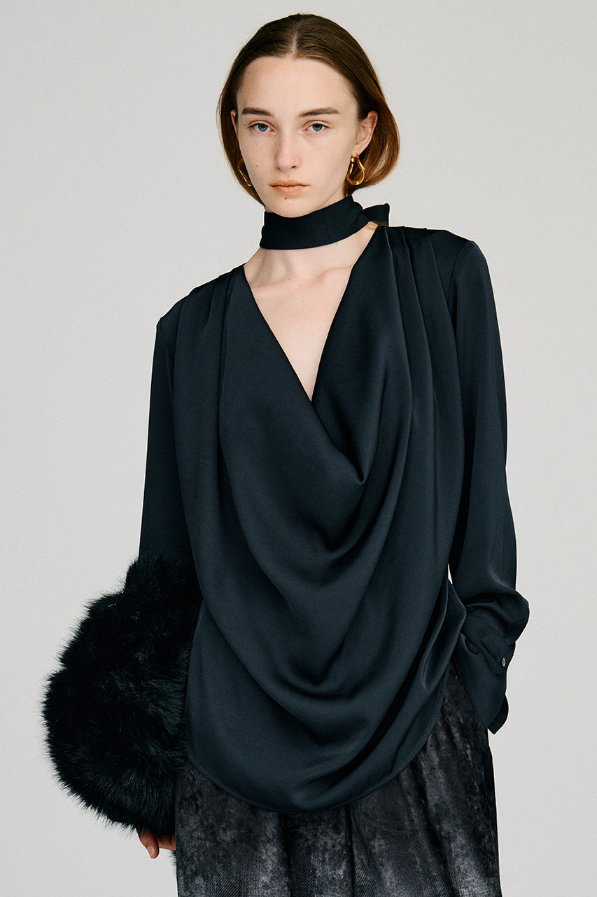 Cowl Neck Shirt - 2026AUTUMN