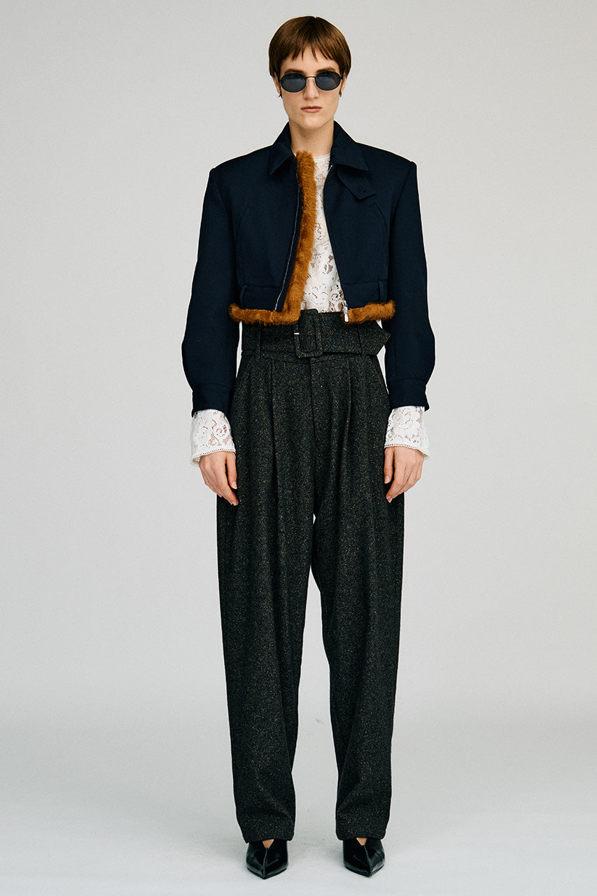 High-Waist Belt Cocoon Pants - 2026AUTUMN