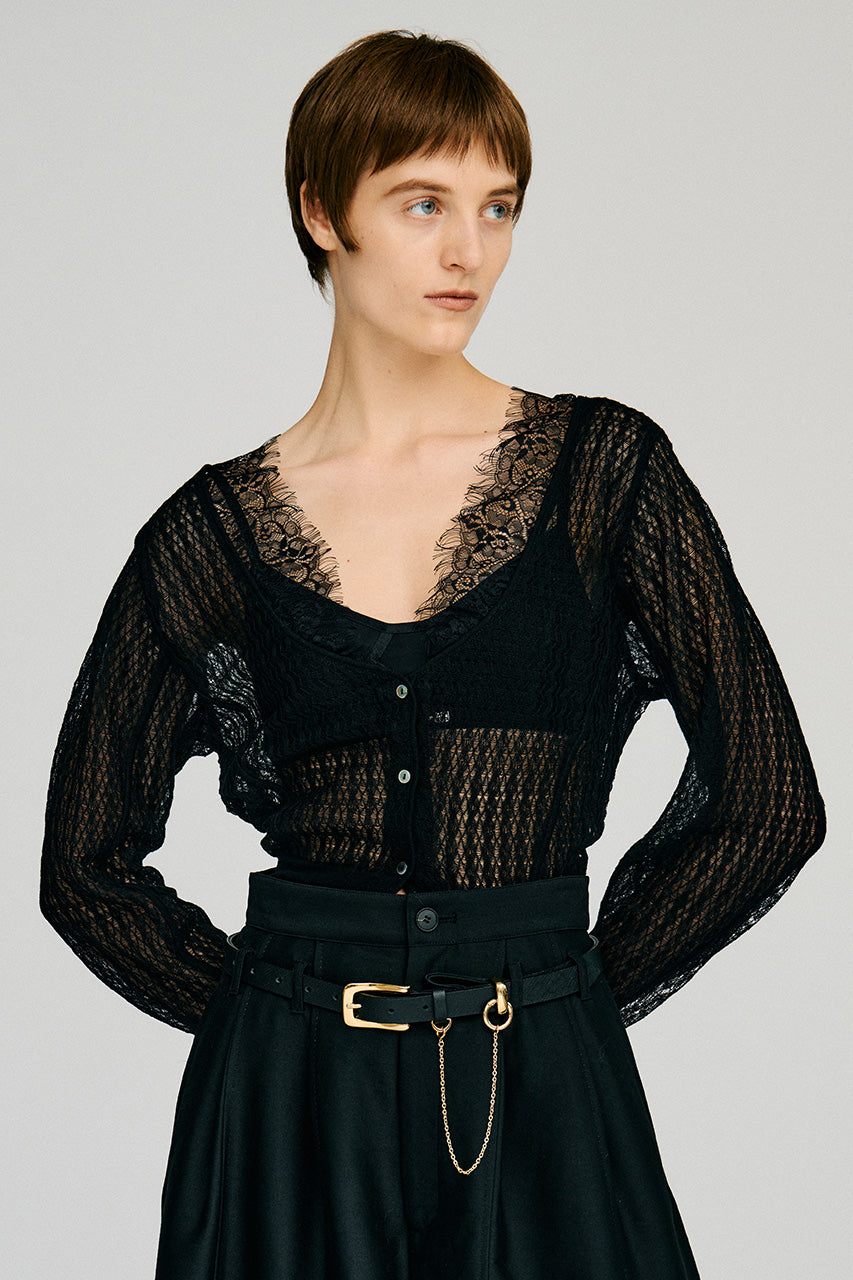 Deep Neck Lace Cardigan - 2026AUTUMN