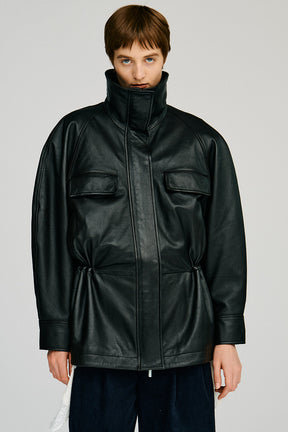 Low Drawstring Sheep Leather Jacket - 2026AUTUMN