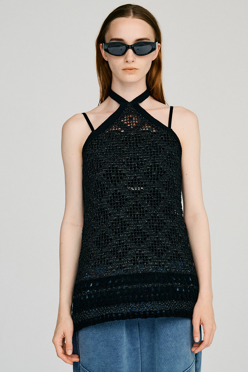 Crochet Knit Halter Top - 2026AUTUMN