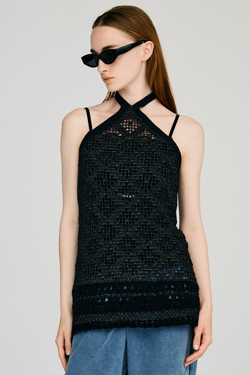 Crochet Knit Halter Top - 2026AUTUMN