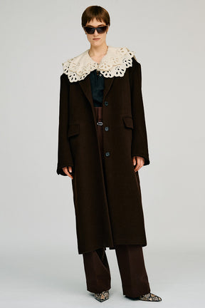 Embroidery Scallop Collar Blouse - 2026AUTUMN